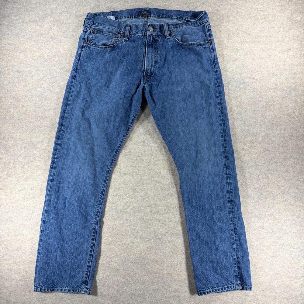 Polo Ralph Lauren Jeans Mens 36x30 Blue Relaxed Straight Leg Denim 100% Cotton